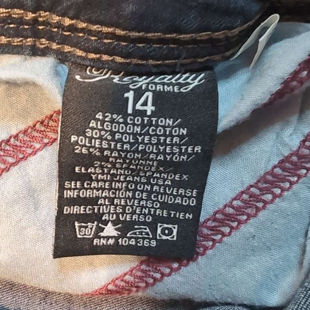 ROYALTY BY YMI STRETCH Boot cut JEANS Bling Pockets Sz 14 - Picture 8 of 9